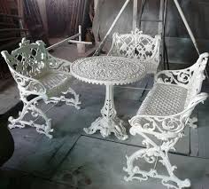 White Metal Outdoor Dining Table