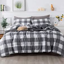 andency light gray plaid comforter