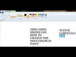 How To Change Font Color In Ms Paint