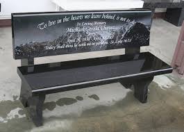 Granite Memorial Garden Bench Set At