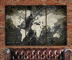 Push Pin Or Canvas World Map Wall Art