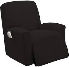 Sapphire home recliner chair slipcover shield. Amazon Com Stretch To Fit One Piece Lazy Boy Chair Recliner Slipcover Stretch Fit Furniture Chair Recliner Cover With 3 Foam Pieces To Hid Extra Fabric 4 Elastic Straps For Cover Stability Black