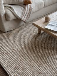 striped hemp and wool rug 200x300