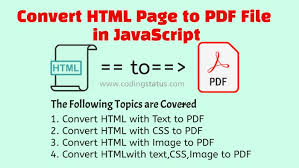 html to pdf in javascript convert web