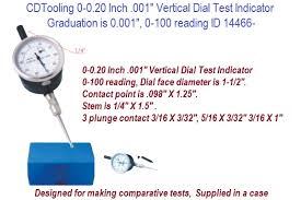 0 0 20 Inch 001 Inch Vertical Dial Test Indicator Graduation Is 0 001 0 100 Reading Dial Face Diameter Is 1 1 2 Id 14466
