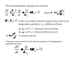 The Thermodynamic Equation For Seawater