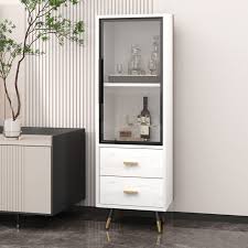 Small Solid Wood White Wine Cabinet