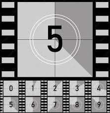 set retro film countdown frames