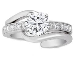 Bridal Set Engagement Ring Matching Wedding Band Interlocking