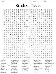 kitchen tools word search wordmint