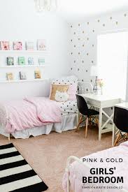 pink gold girls bedroom makeover
