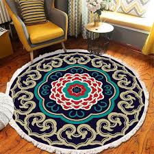 bohemian rug cotton woven round mandala