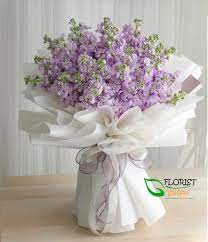 purple flower bouquet happy birthday