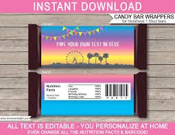 Coachella Hershey Candy Bar Wrappers Template Bright Colors