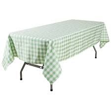 Yryie 60x84 Inch Rectangle Polyester Plaid Tablecloth Light Green Gingham For Rectangular Table Washable Solid Table Cloth For Buffet