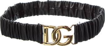 dolce gabbana logo leather belt