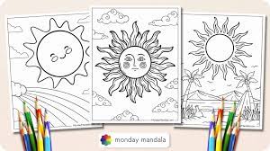 20 sun coloring pages free pdf printables