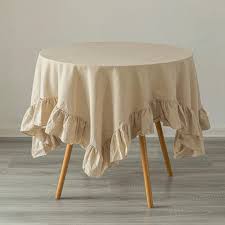 pure linen washable tablecloth with
