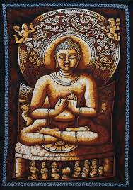 Tapestries Cotton Batik Buddha Painting