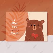bear much cute funny postcard template