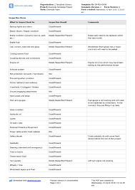 Equipment Inspection Checklist Template Free And Editable