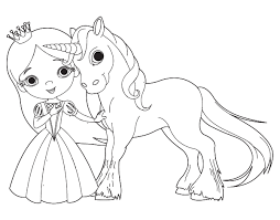Unicorno immagini da colorare gratuiti per bambini. Disegno Di Principessa E Unicorno Da Colorare Acolore Com