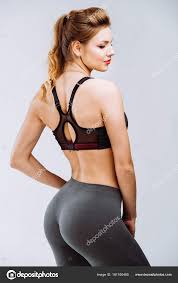 Beautiful Fitness Woman Perfect Body Shape Wearing Sport Clothes