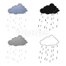 scottish rainy weather icon in cartoon