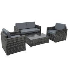 Seater Rattan Sofa Set Wicker Steel