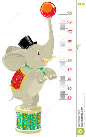 Meter Wall Or Height Chart With Funny Elephant Stock Vector