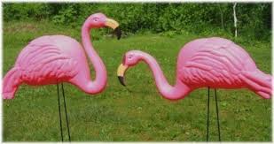 Tall Pink Flamingo 3 Dimensional Yard