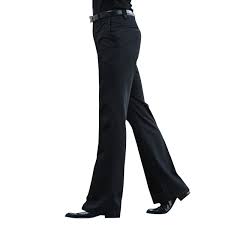 Men's Flared Trousers Formal Pants Bell Bottom Pant Dance Suit Pants Size  28-36 Black | Wish