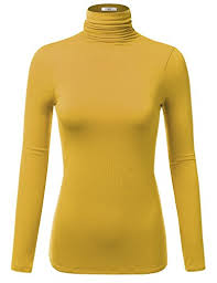 J Tomson Womens Casual Slim Fit Long Sleeve Turtleneck T Shirt