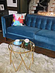 my teal blue velvet sofa