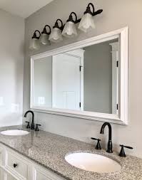 One way to customize your bathroom, no matter the style or size, is to install an oversized vanity mirror and mount a bathroom lighting fixture on top of the mirror face itself. Large White Mirror 53 X29 White Bathroom Vanity Mirror White Modern Decor Bathroom Full Length M Bathroom Vanity Decor White Vanity Bathroom Eclectic Bathroom