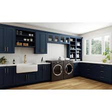 home decorators collection newport blue painted plywood shaker embled wall kitchen cabinet soft close 30 in w x 12 in d x 24 in h