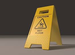 wet floor sign free vr ar low poly