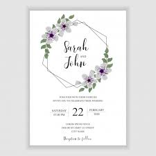 Simple Wedding Invitation Template With Purple Sakura Cherry