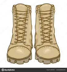 vector cartoon beige army boots sand