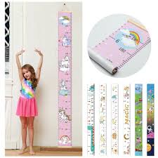 Us 8 5 45 Off Rainbow Unicorn Childrens Hanging Kids Growth Chart Wall Sticker Rule Growth Table Height Measurement Ruler For Kids Boys Girls In