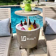 Bluu Outdoor Patio Cooler Bar Table