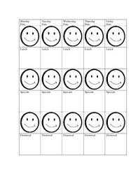 Behavior Chart With Smiley Faces