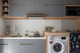 Tipe mesin cuci dan pengering berbeda berdasarkan kebutuhan dari tiap pengguna. Inspirasi Desain Apartemen Satu Kamar Tidur Yang Hemat Ruang Halaman All Beritahidup Com