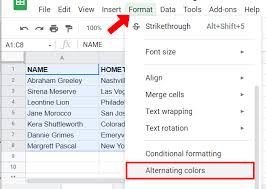 how to make a table in google sheets in
