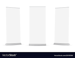 set roll up banners mockups isolated
