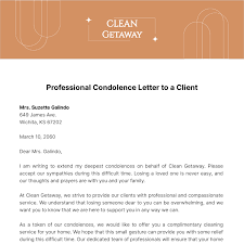 professional condolence letter to a