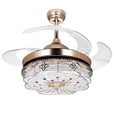 Rs Lighting Led Light Fixture Ceiling Fan Lights For Living Room Bedroom Remote Control With Transparent Blades Ceiling Fan Invisible Fan Chandeliers Gold Buy Products Online With Ubuy Mexico In Affordable