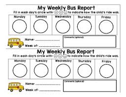 Bus Behavior Chart Weekly Daily