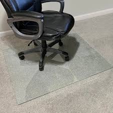 Square Tempered Glass Chair Mat For