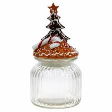Glass Jar With Ceramic Lid Gingerbread